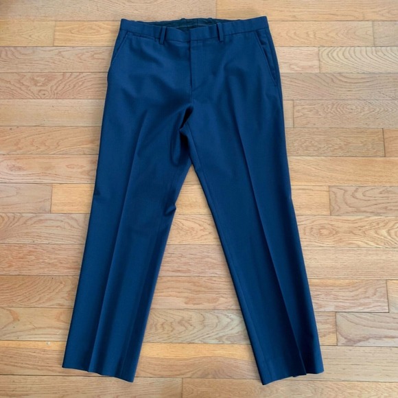 Theory Marlo Tailor Dress Pants Navy Virgin Wool Lightweight Men's 33 x 29 JAPAN - Picture 1 of 10